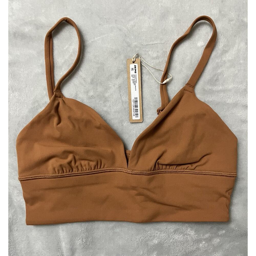 Skims XS Fits Everybody Triangle Longline Bralette Bra Bronze Comfort New Unworn